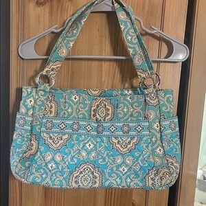 Vera Bradley Turquoise and Gold Shoulder Bag